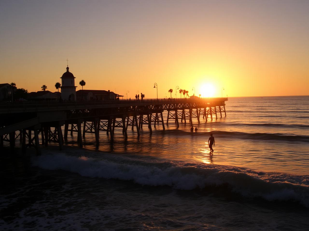 San Clemente pier at sunset